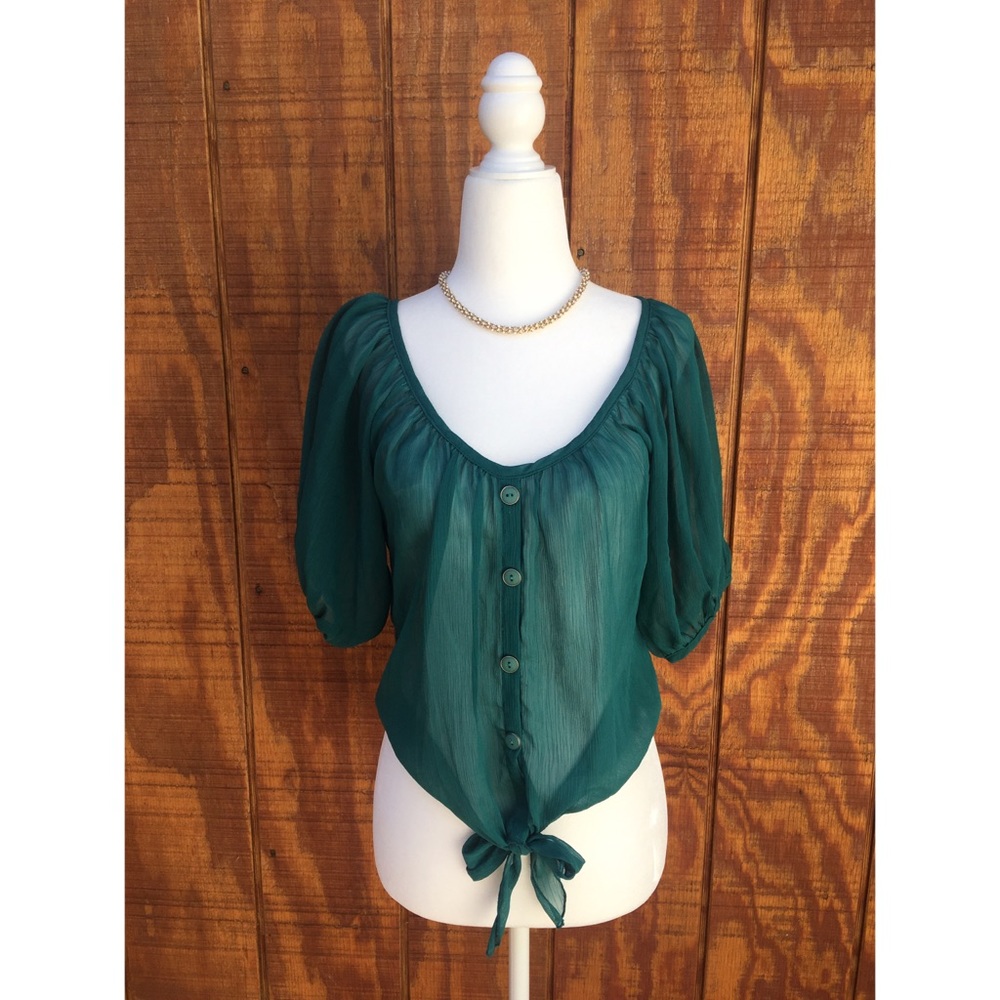 ✨Brenda’s - Turquoise Knot Blouse✨